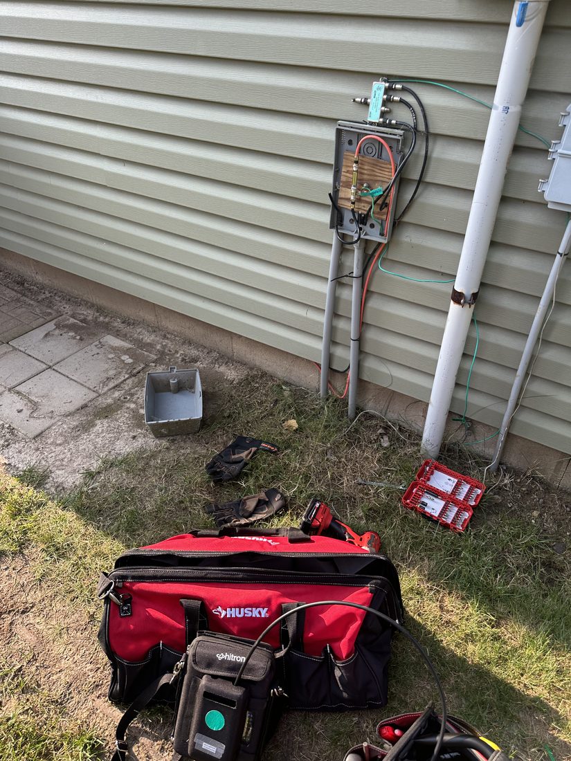 Demarc build with tools laid out